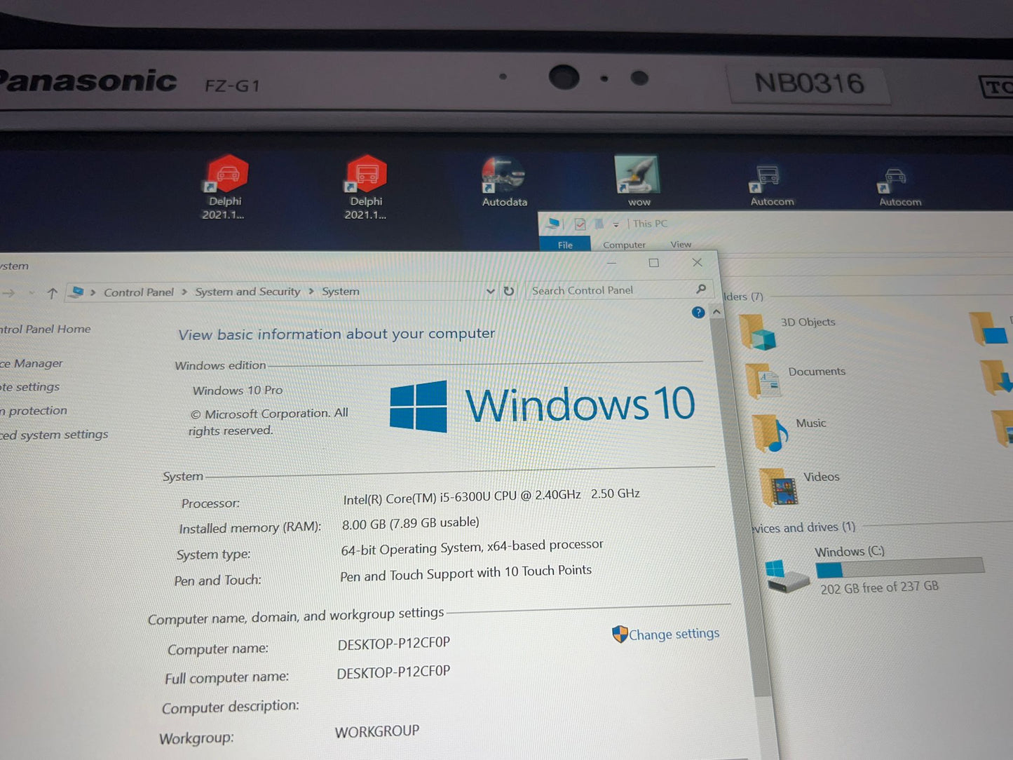 Panasonic ToughBook FZ-G1 Laptop Tablet Za Auto Dijagnostiku