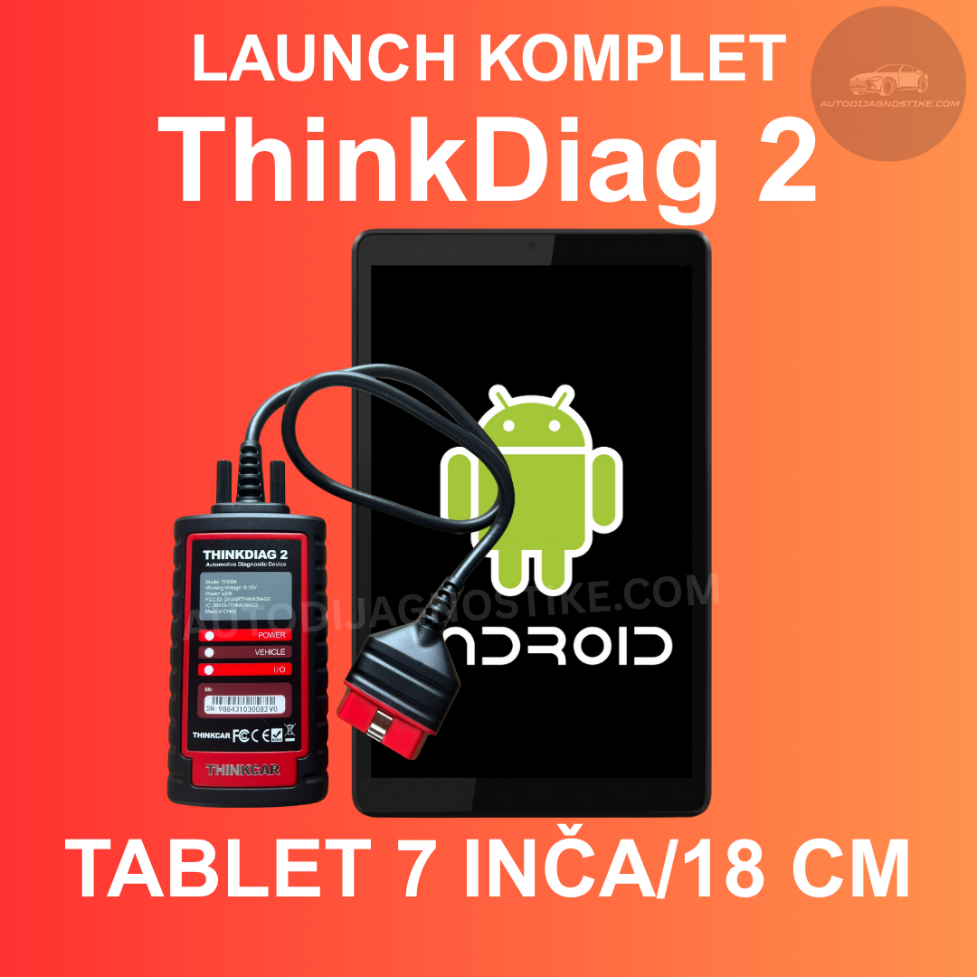 Launch ThinkDiag 2 PRO7 X431 Komplet Sa Tabletom Instalirano i Povezano Auto Dijagnostika ThinkDiag2